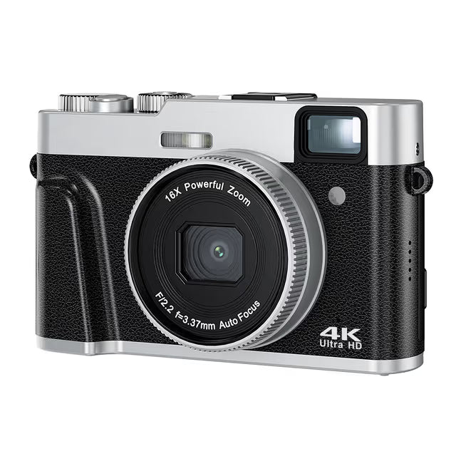 Digital Camera 4K / 48MP / 16X Zoom / Autofocus / Viewfinder / Anti-Shake with 32GB Card